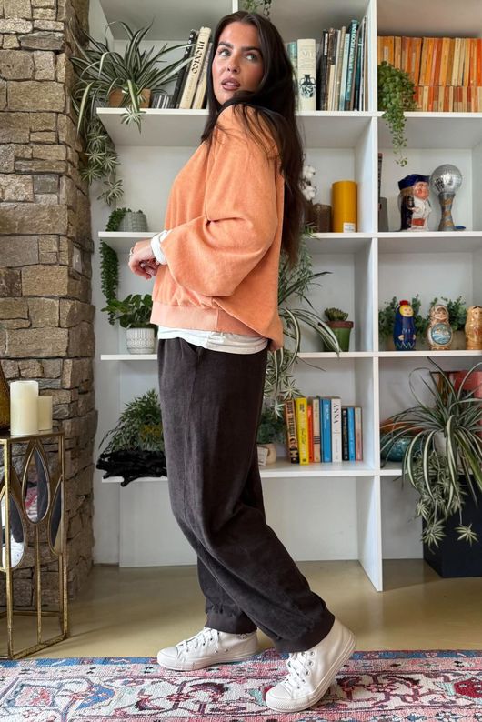 Terry B Lantern Sleeve Sweatshirt Just Peachy